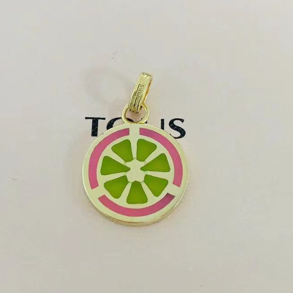 Tous Silver Vermeil Tous St Tropez Cup Enameled Pendant 72$